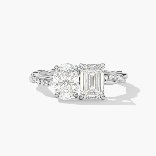 silver and diamond ring