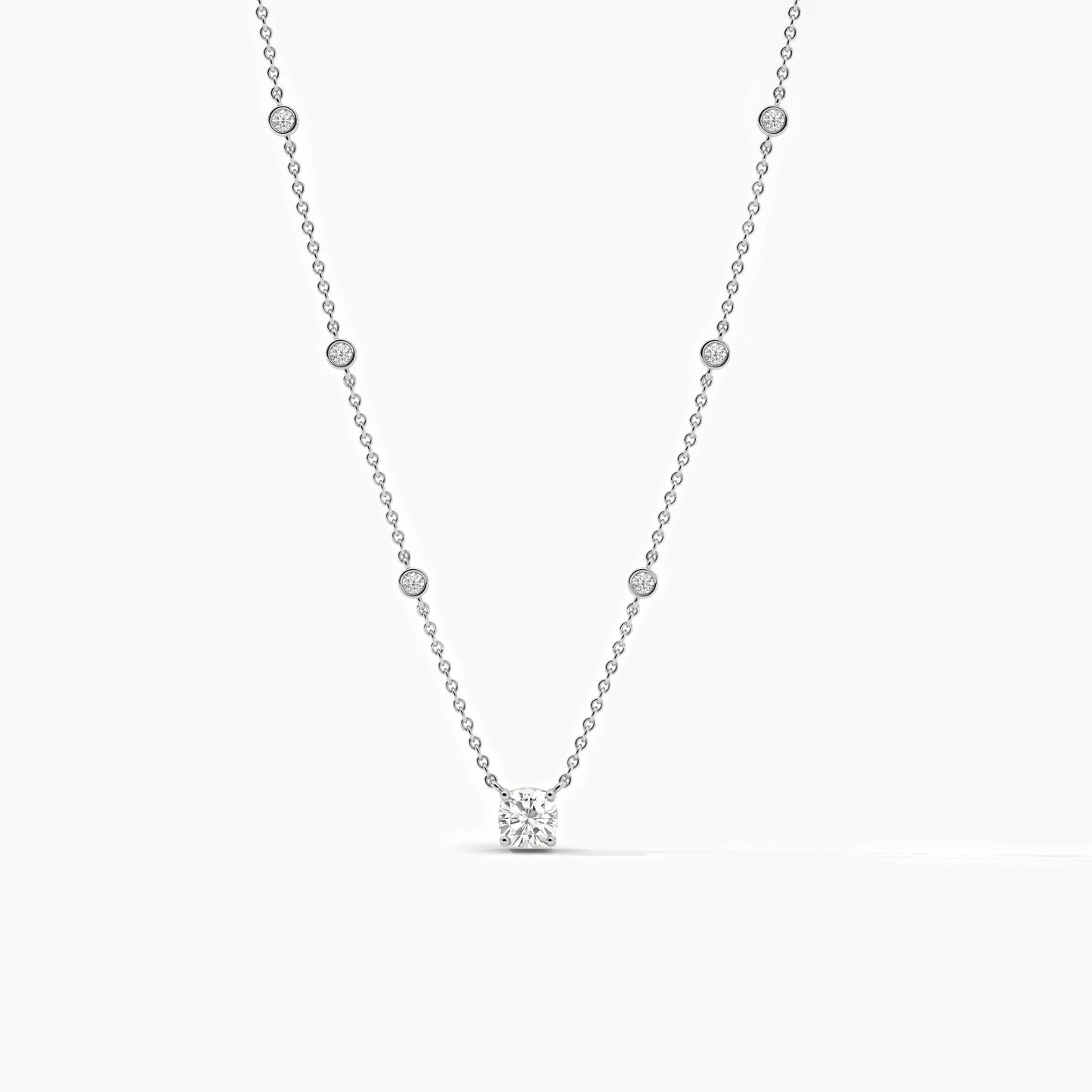 claw prong simple diamond necklace