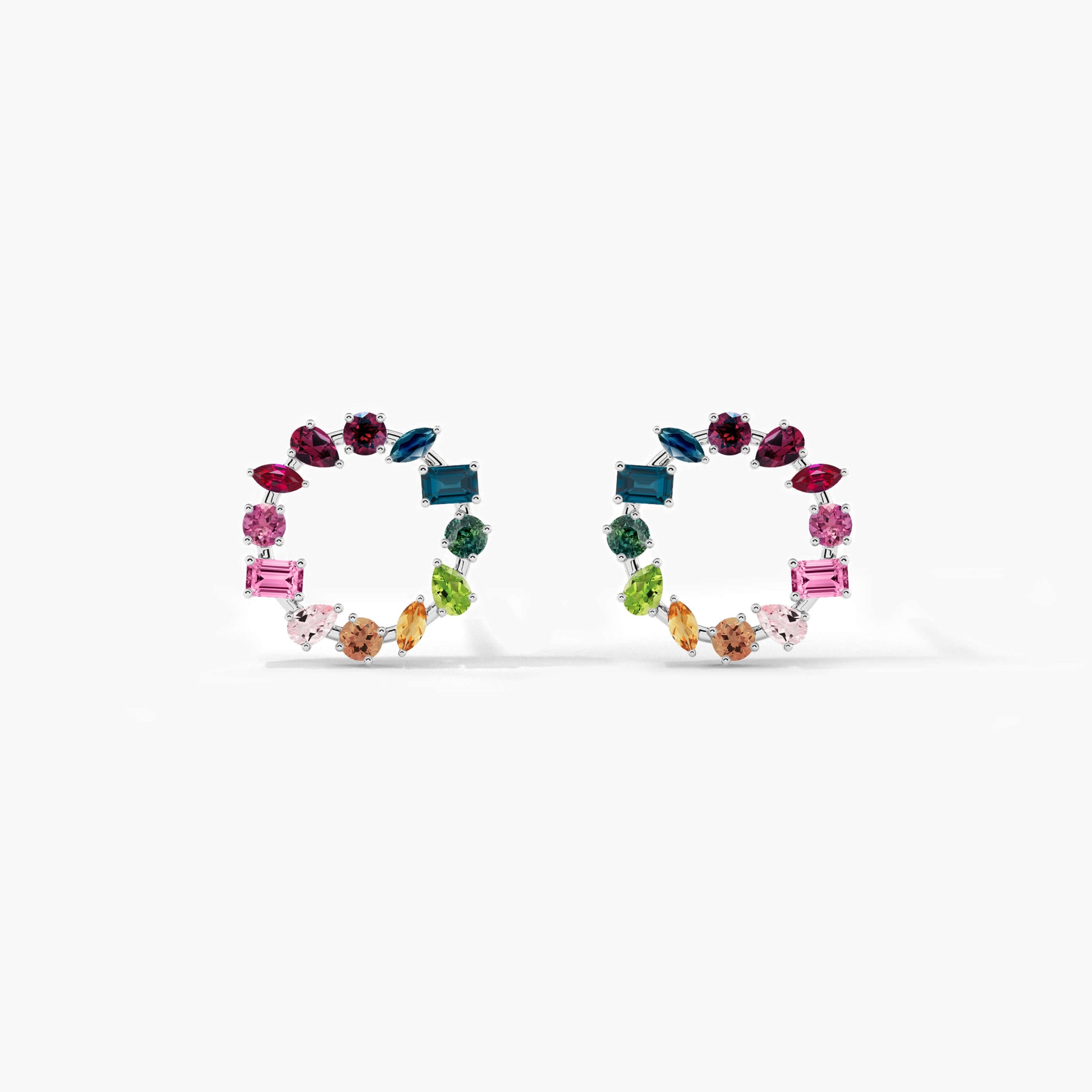 Open circle diamond earrings