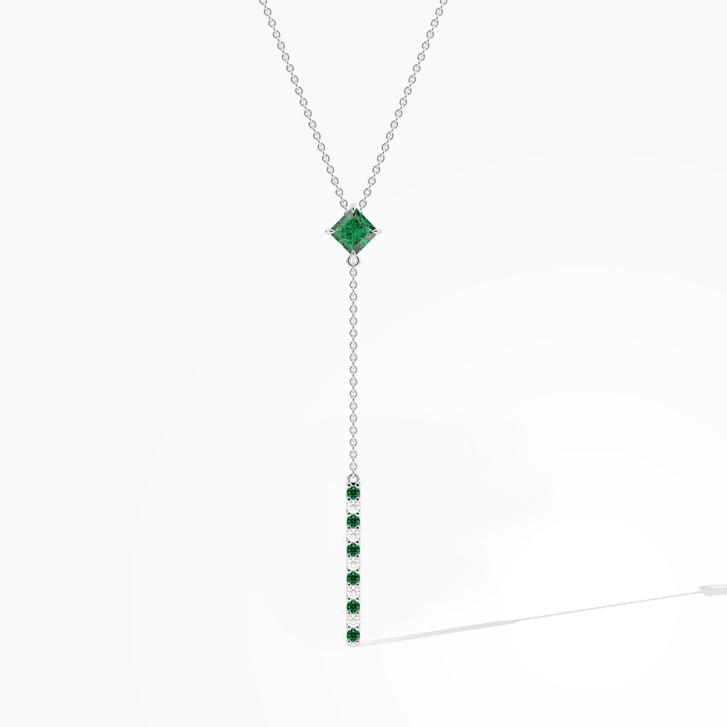 Necklace with a green gemstone pendant