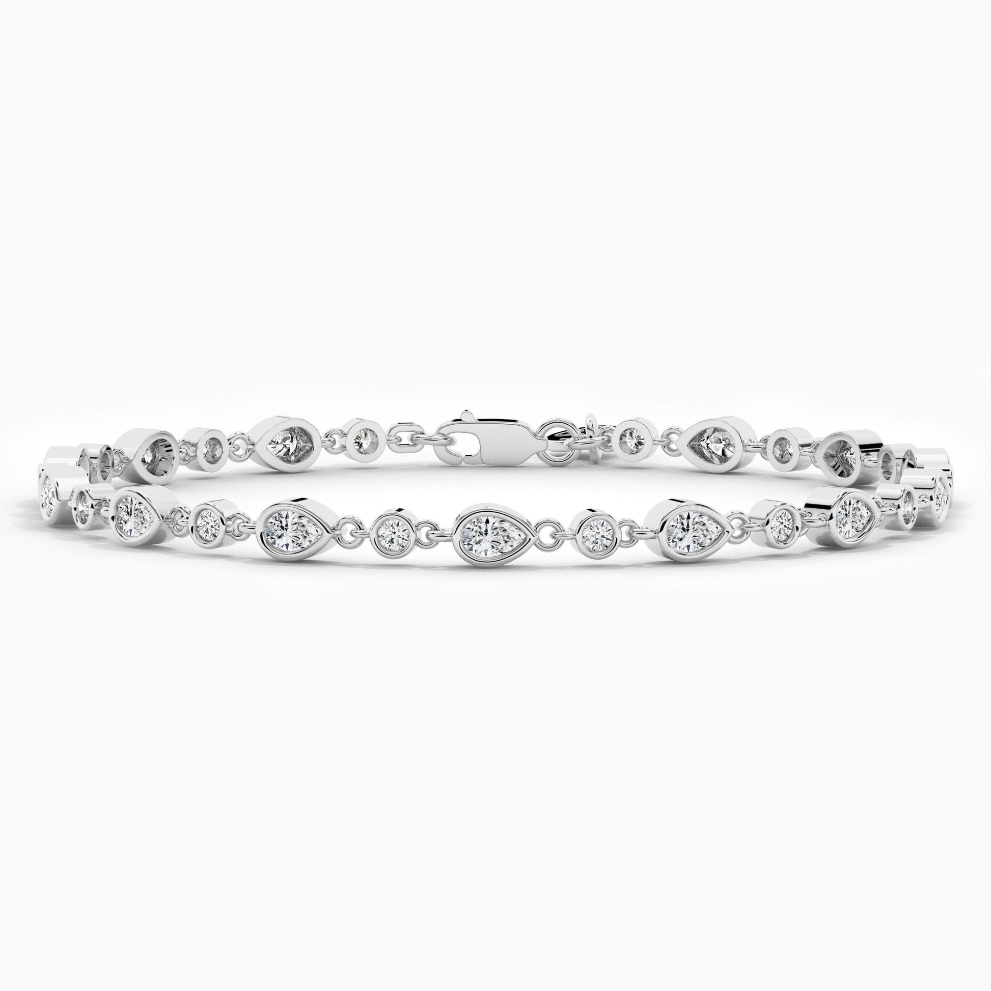 Pear and Round diamond bracelet