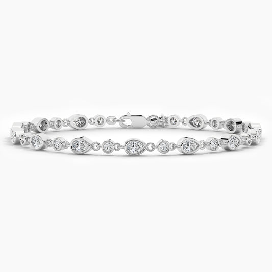 Pear and Round diamond bracelet