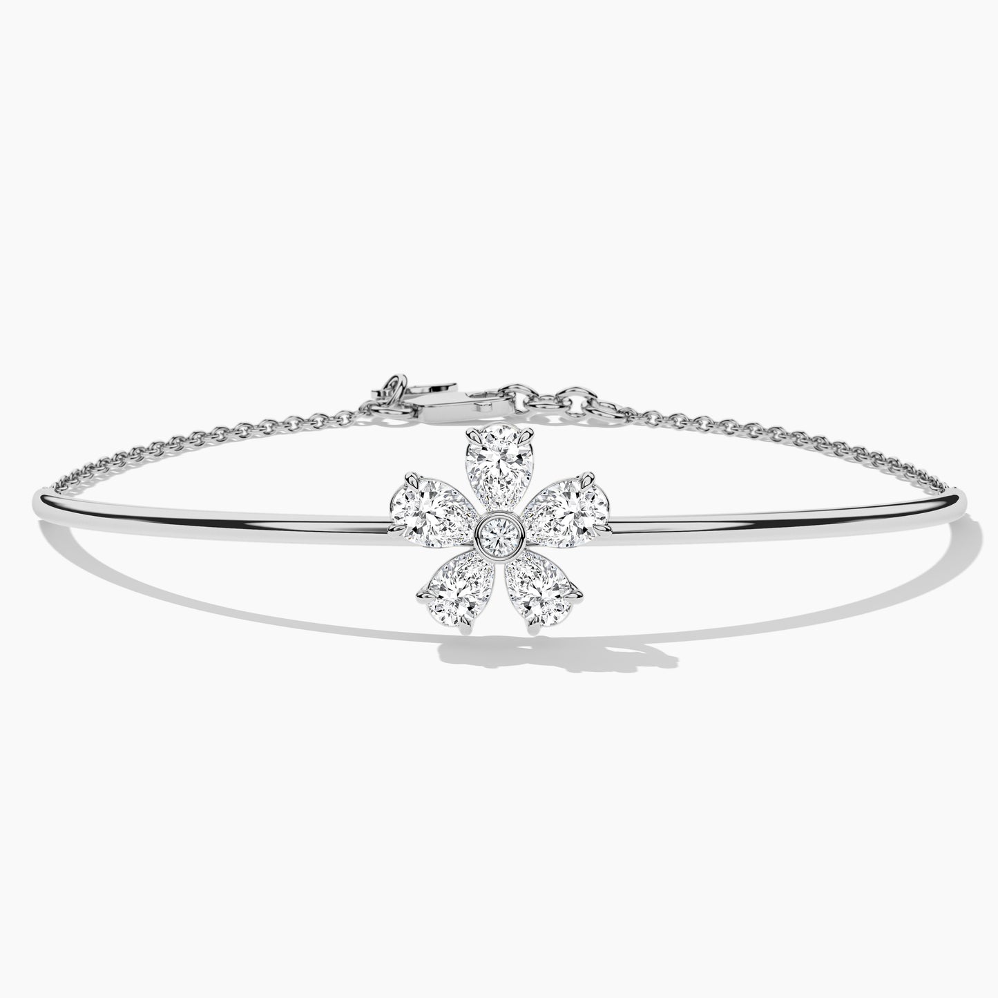 Silver Flower Bracelet rose gold plated