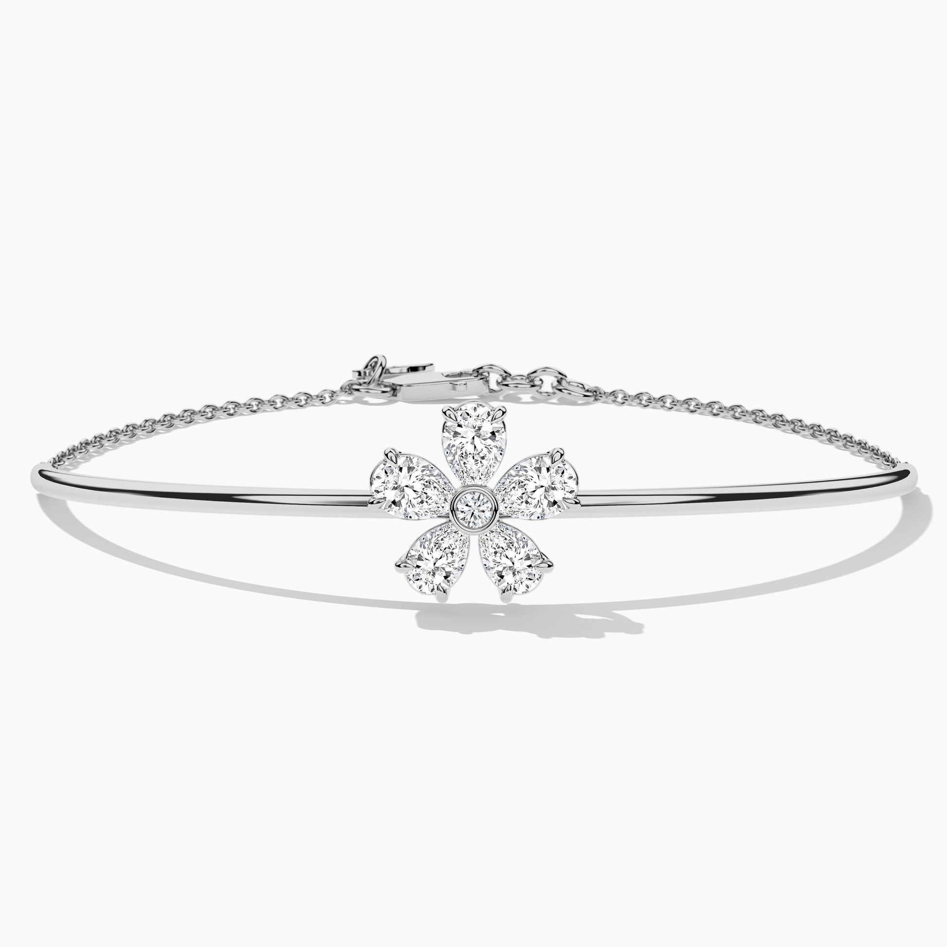 Silver Flower Bracelet rose gold plated
