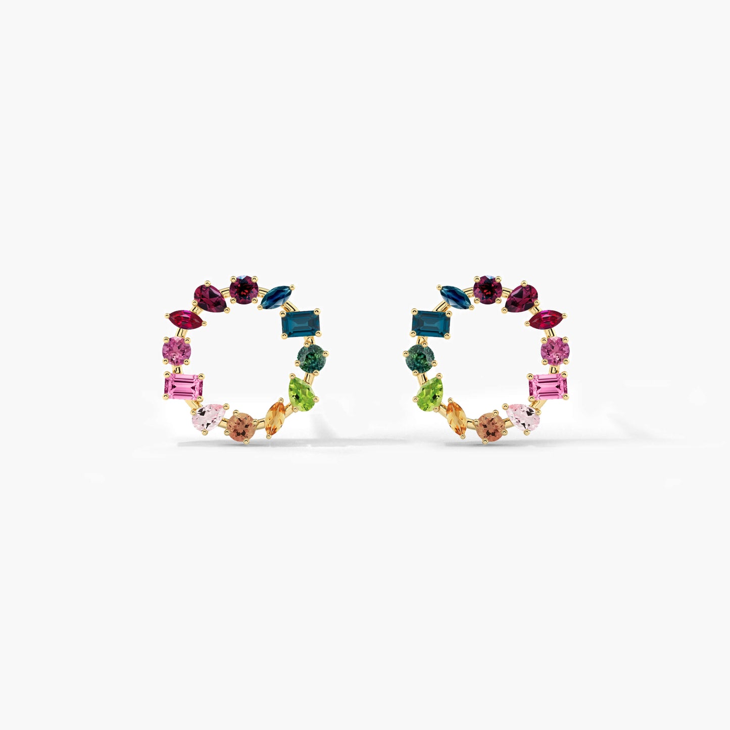 mixed shape diamond earrings