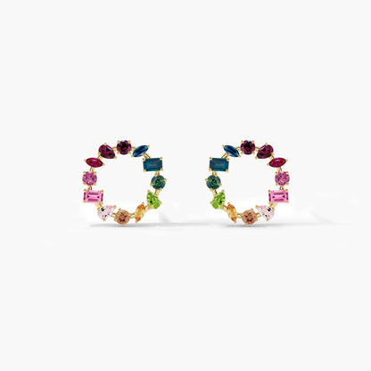 mixed shape diamond earrings