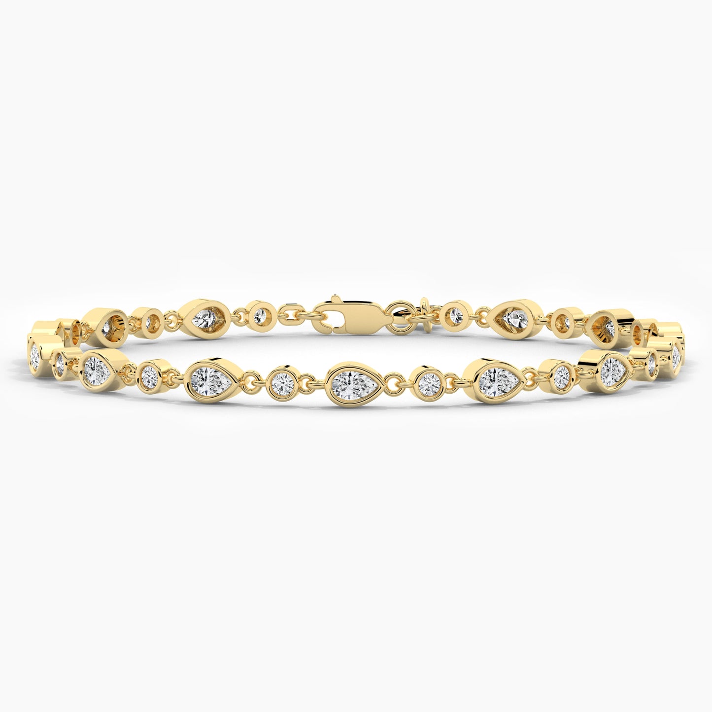 Silver Diamond Bezel Bracelet