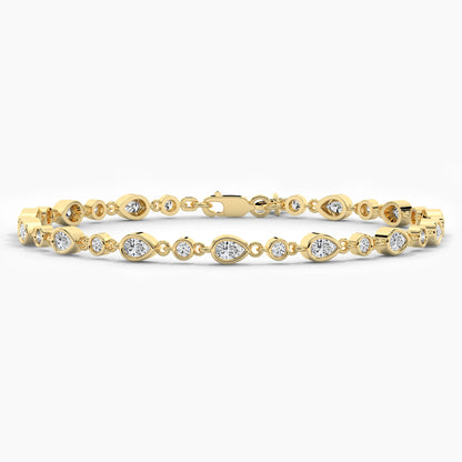Silver Diamond Bezel Bracelet