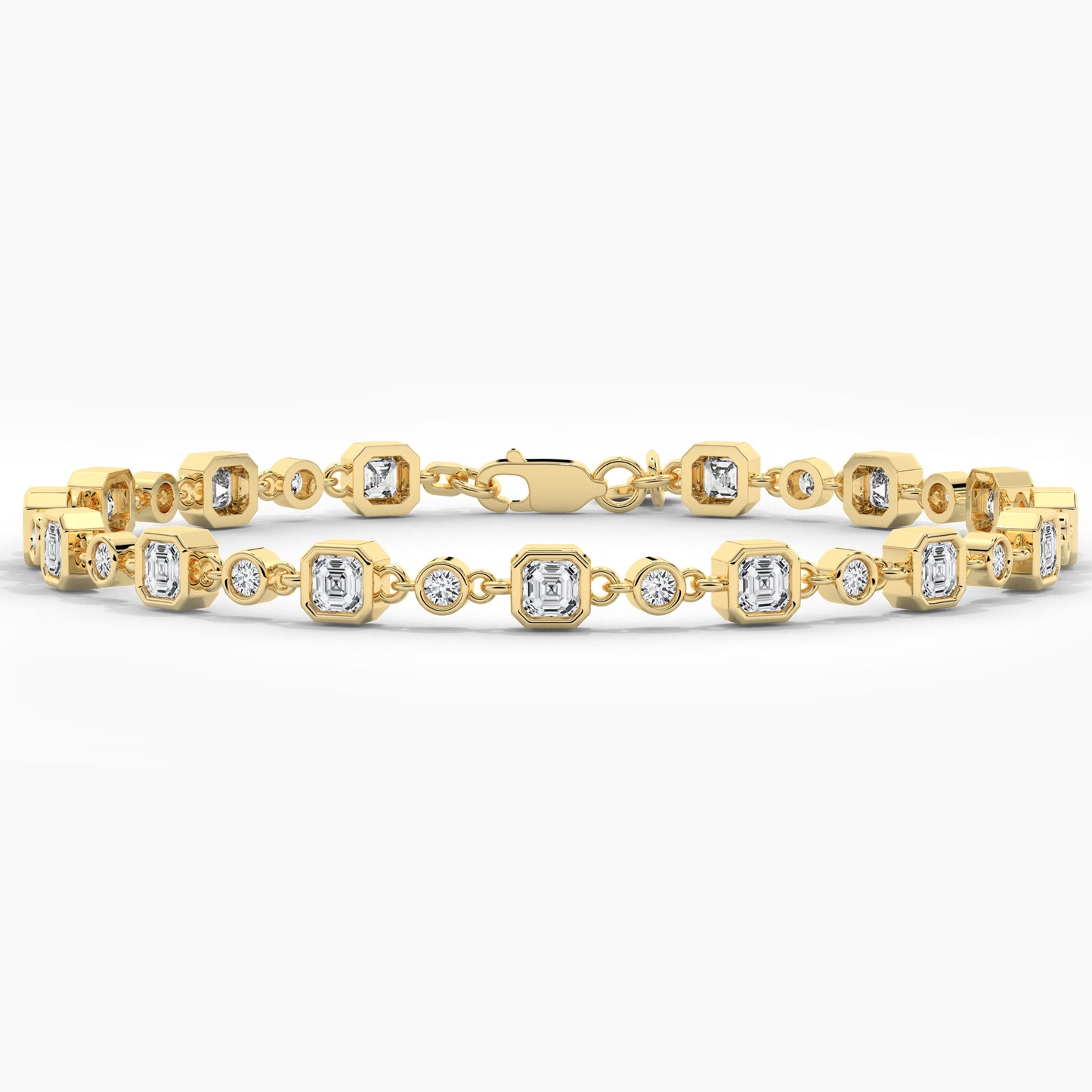 silver bracelet, yellow gold-plated
