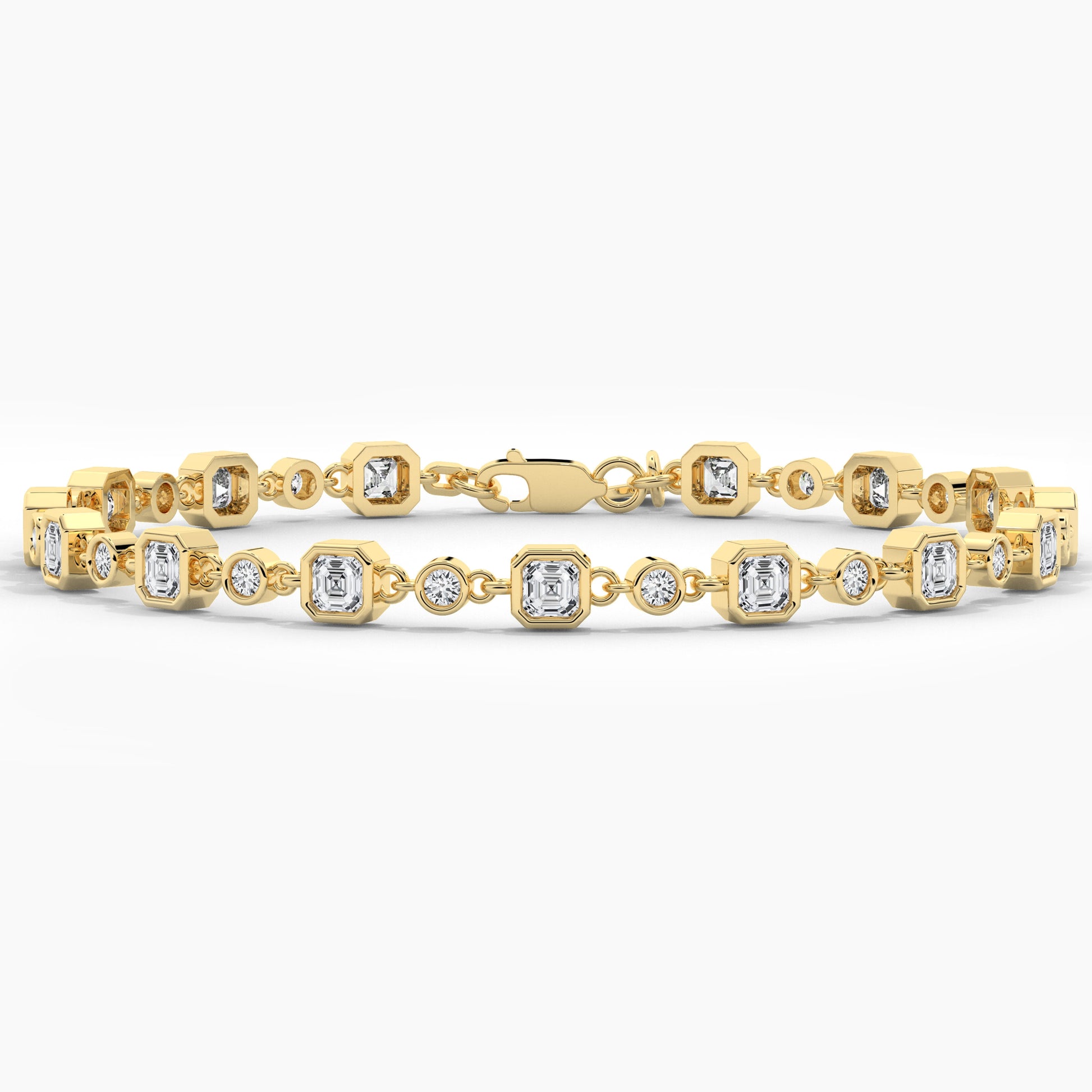 silver bracelet, yellow gold-plated