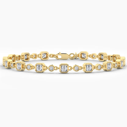 silver bracelet, yellow gold-plated