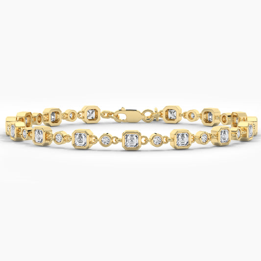 silver bracelet, yellow gold-plated
