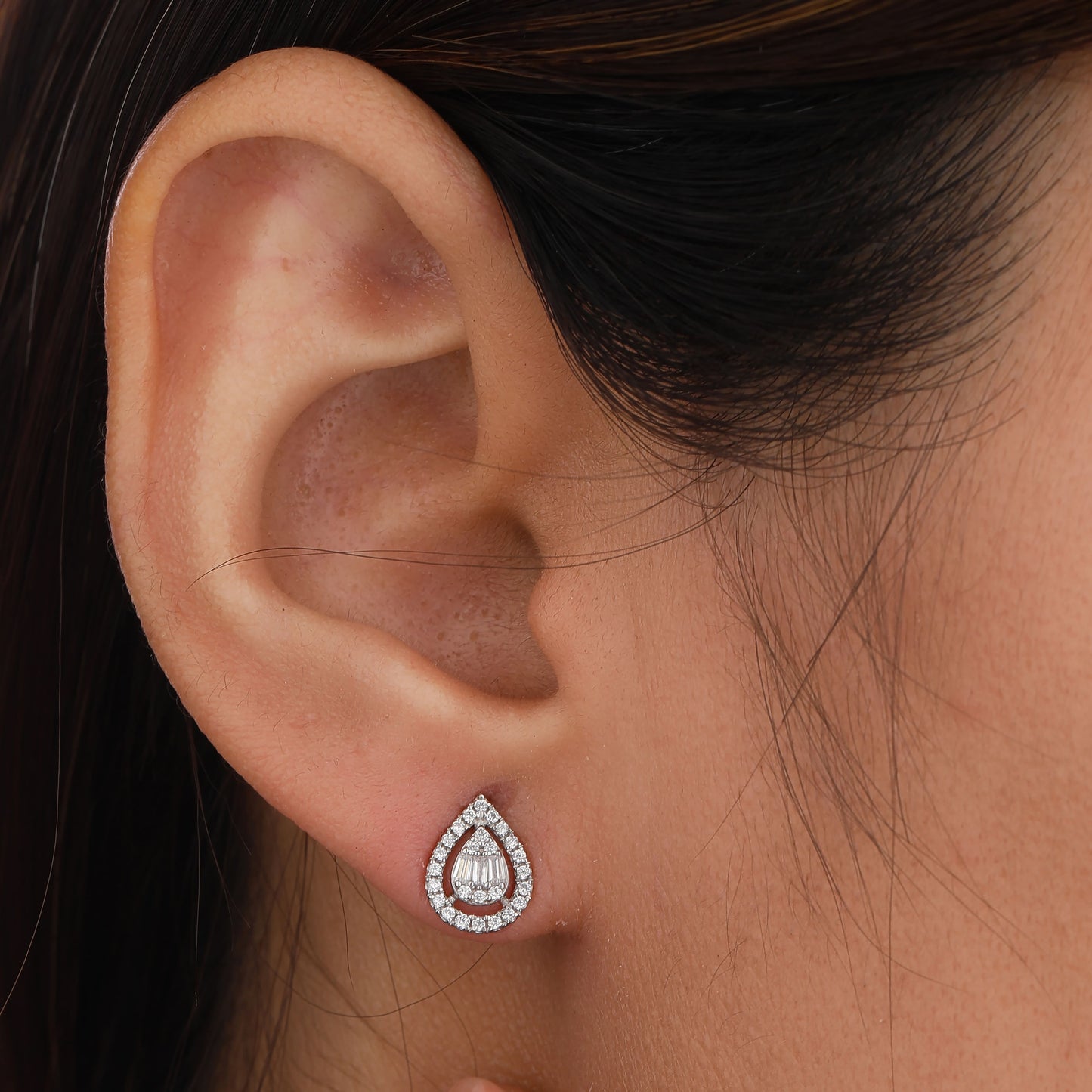 pear-shaped silver earrings