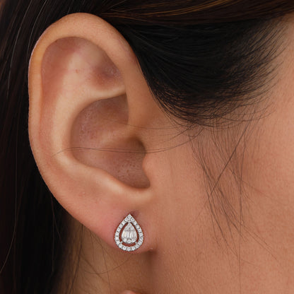 pear-shaped silver earrings
