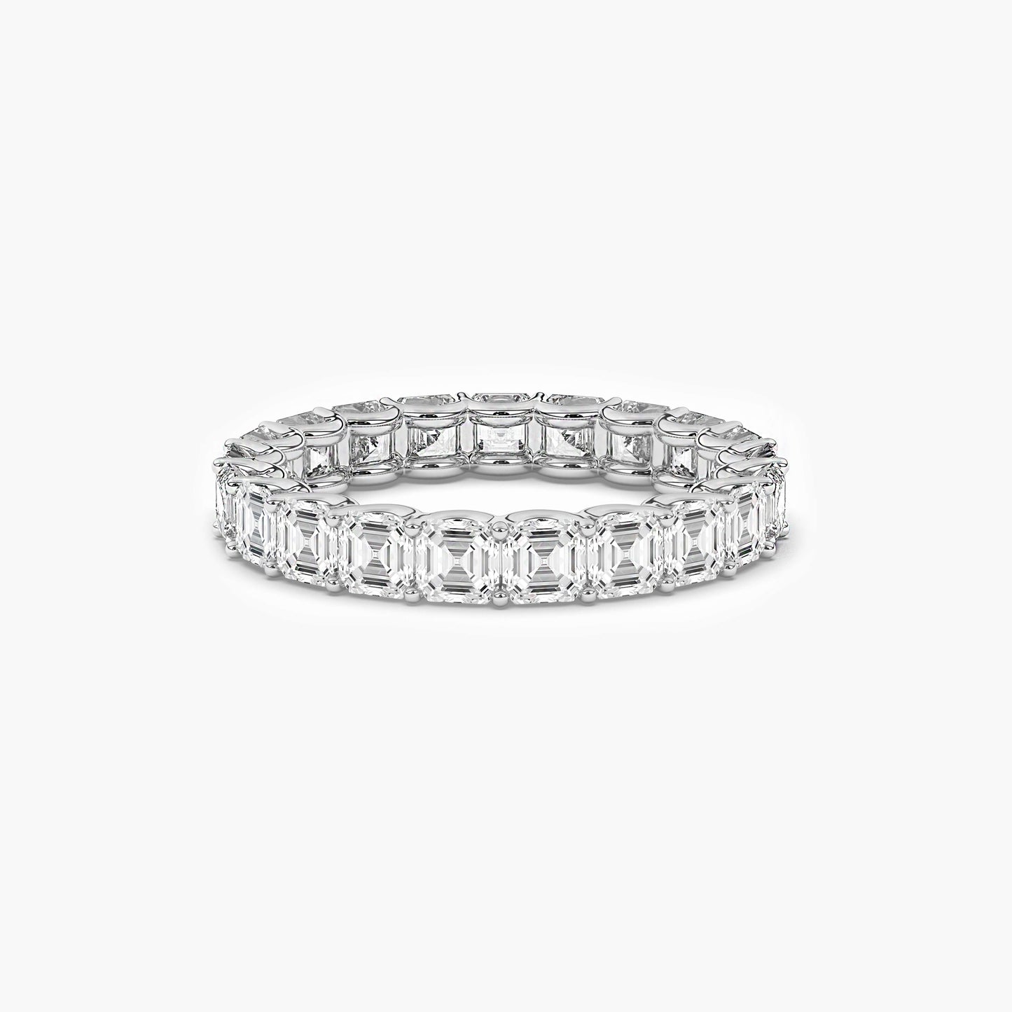 Diamond eternity ring on a white background