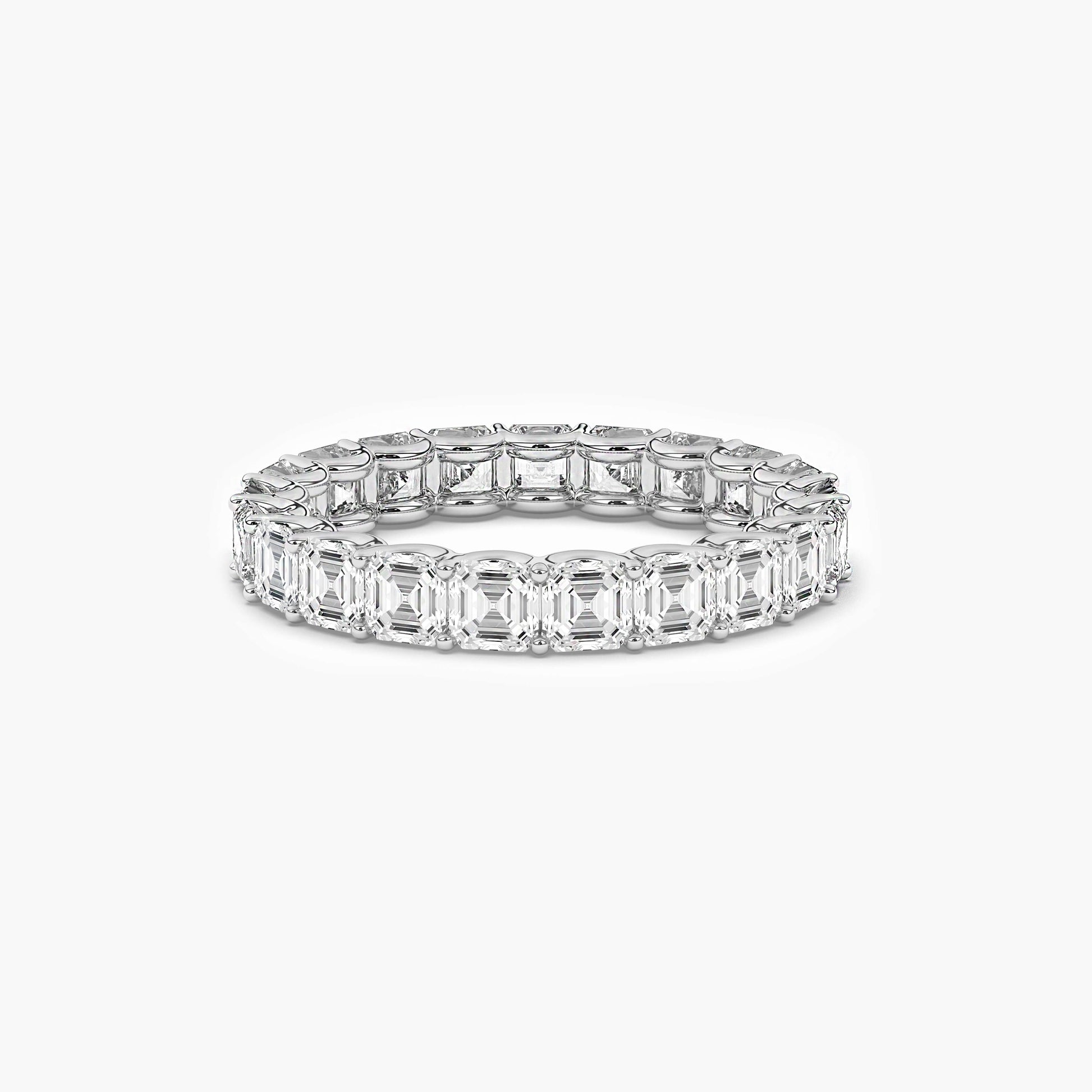 Diamond eternity ring on a white background