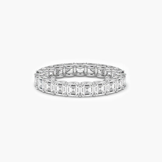 Diamond eternity ring on a white background