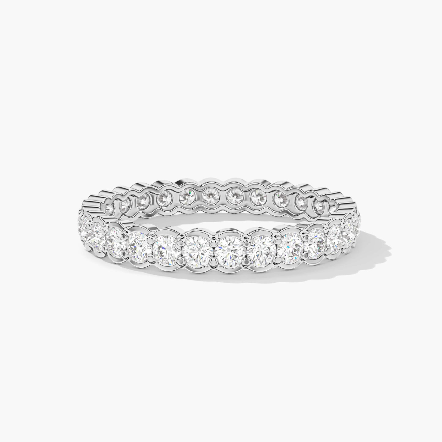 Diamond Eternity Band White Gold Plated