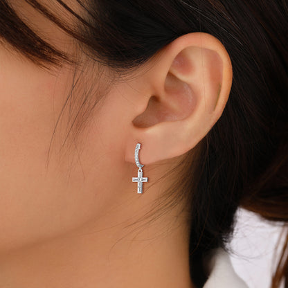 Cross hoop earrings