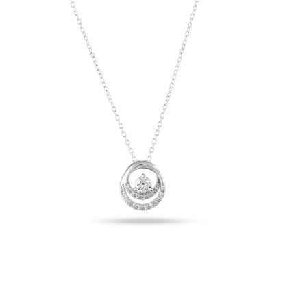 Hyperbola pendant, Round cut, White, Gold-tone