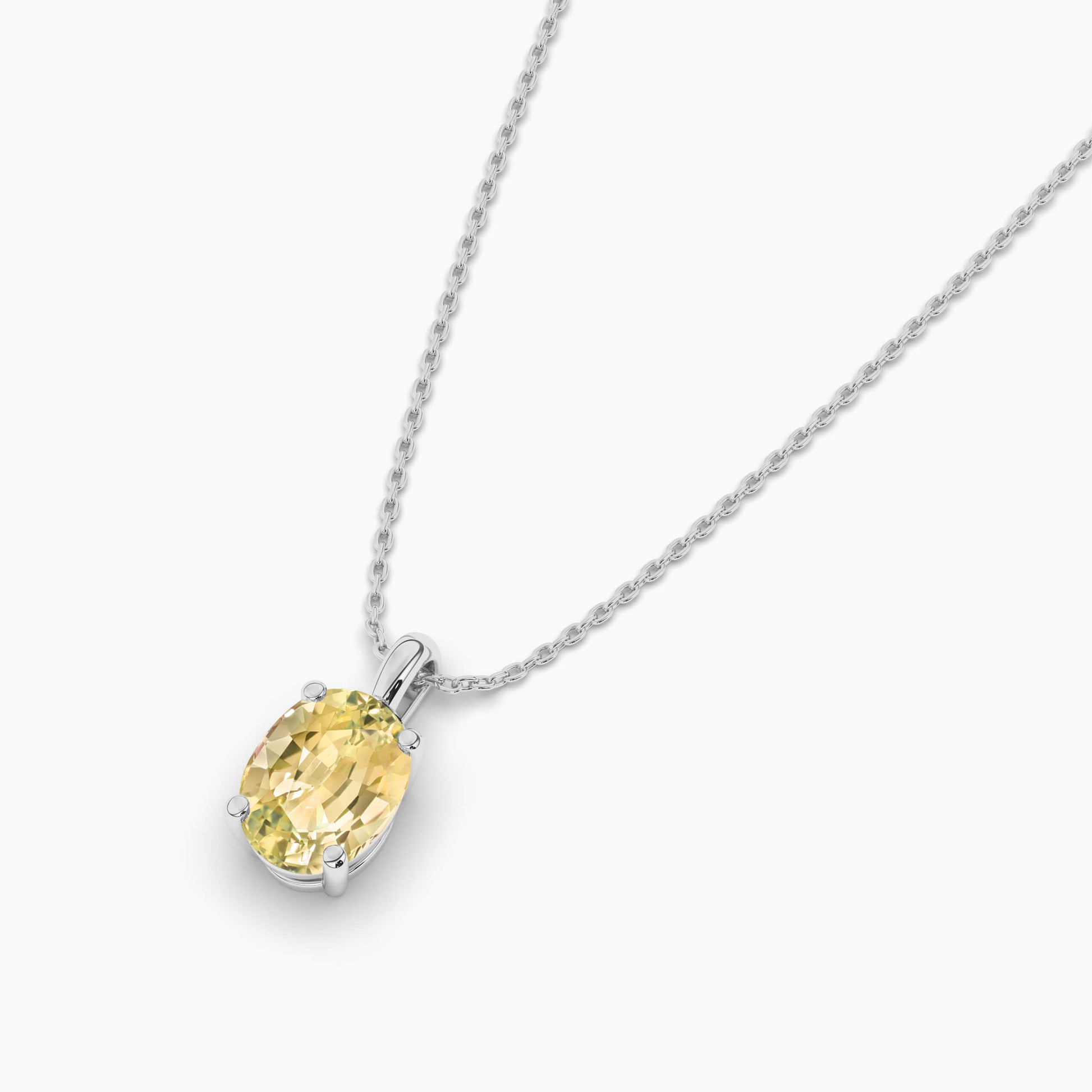 yellow diamond solitaire pendant