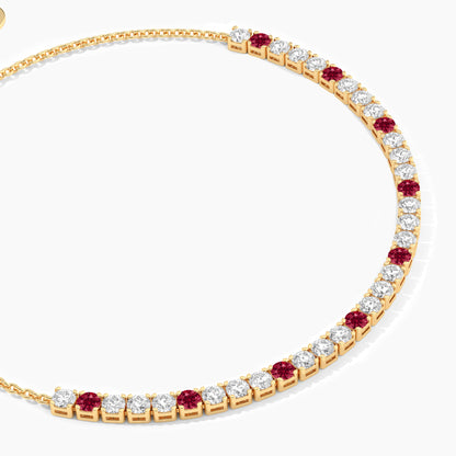 Ruby and diamond tennis bracelet