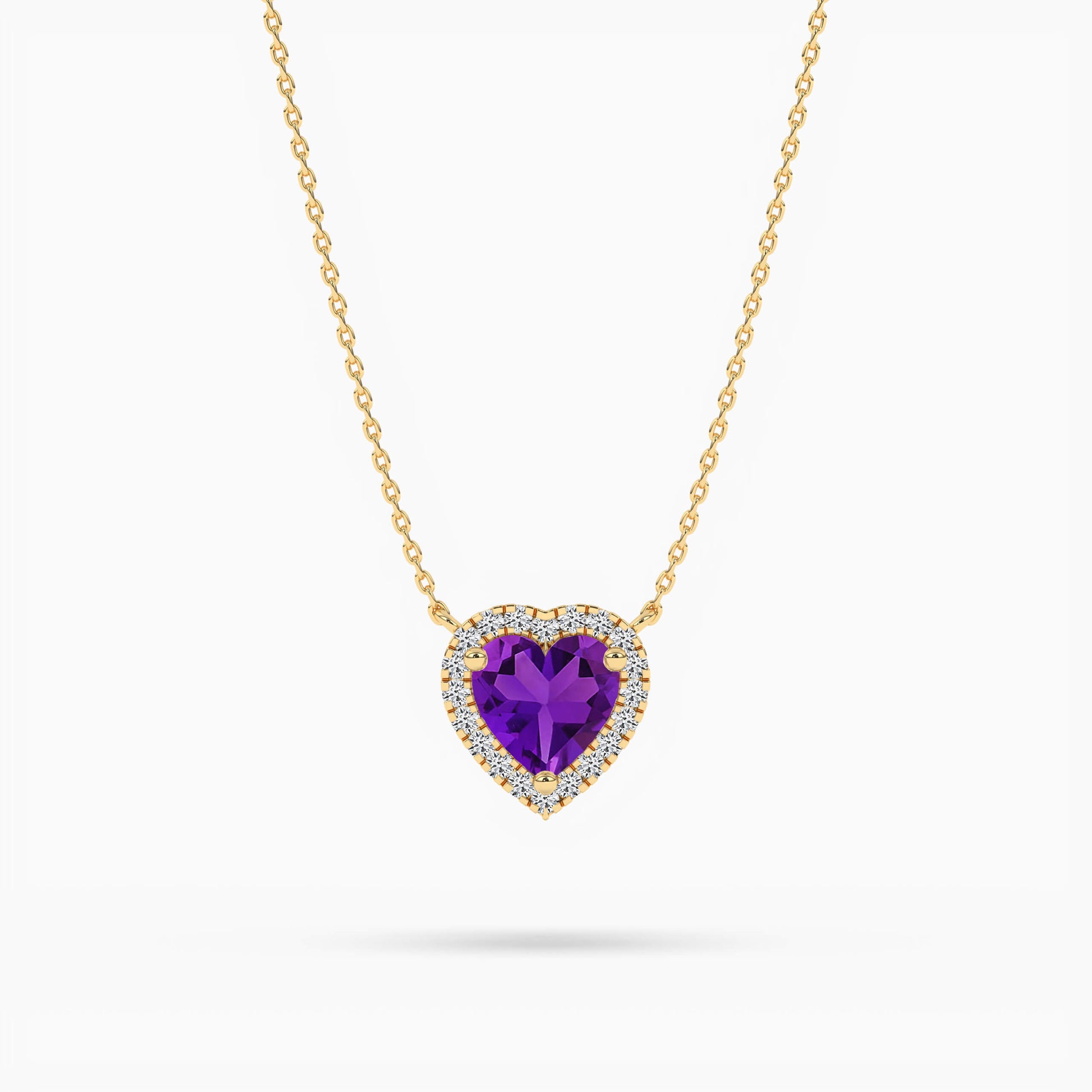 amethyst heart pendant for women