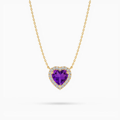 amethyst heart pendant for women