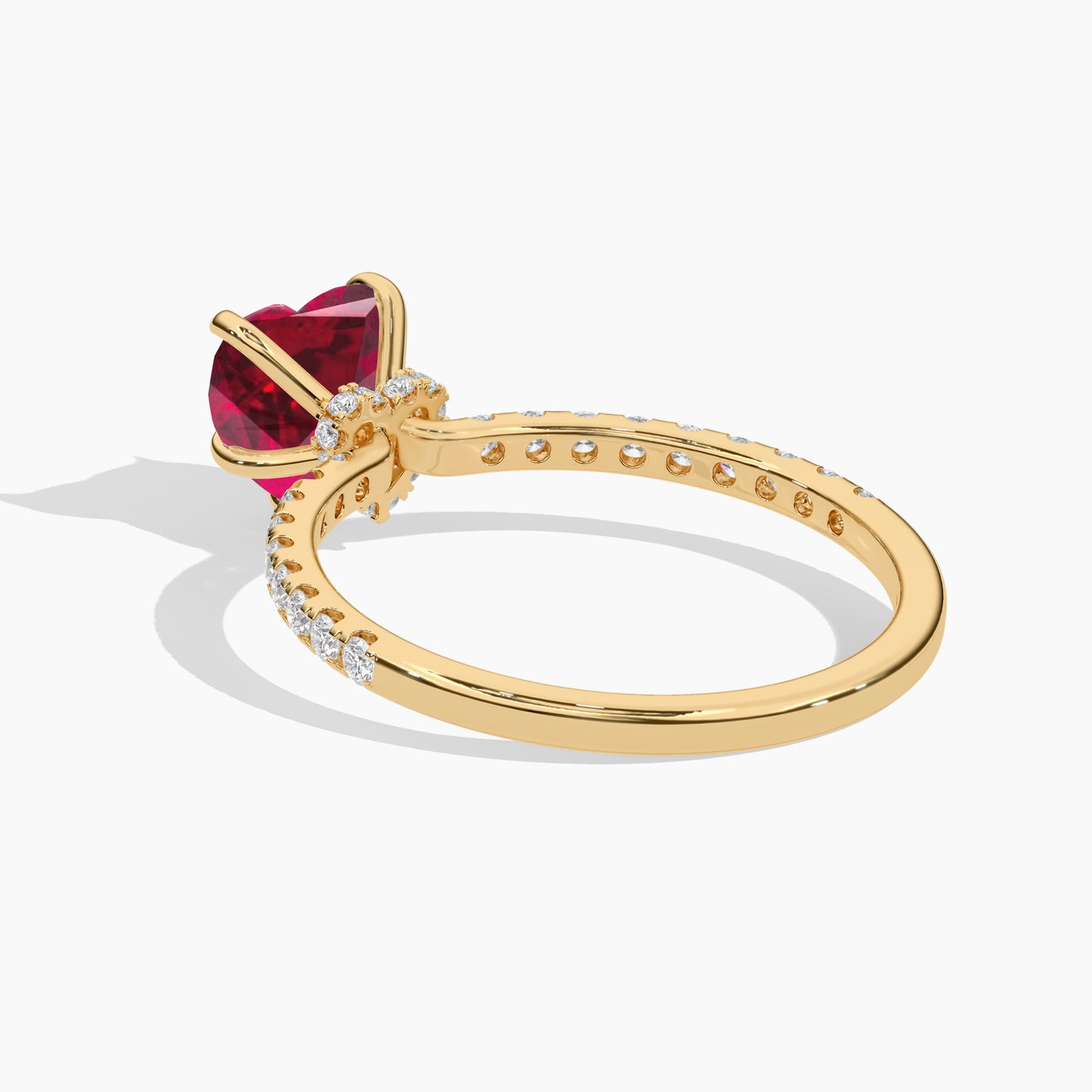 Pink Heart Solitaire ring