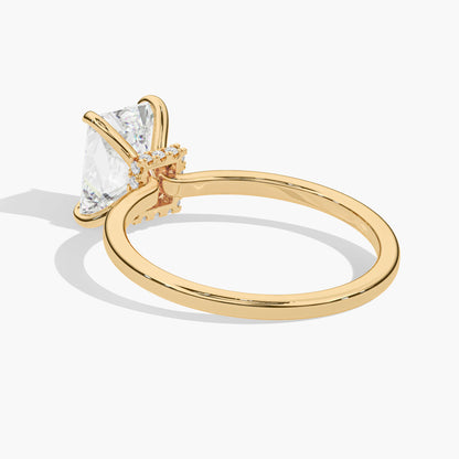 hidden halo silver solitaire ring