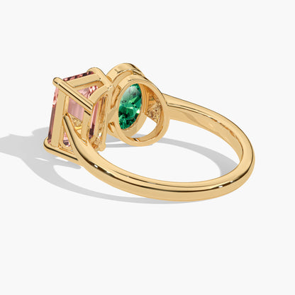 green stone diamond ring