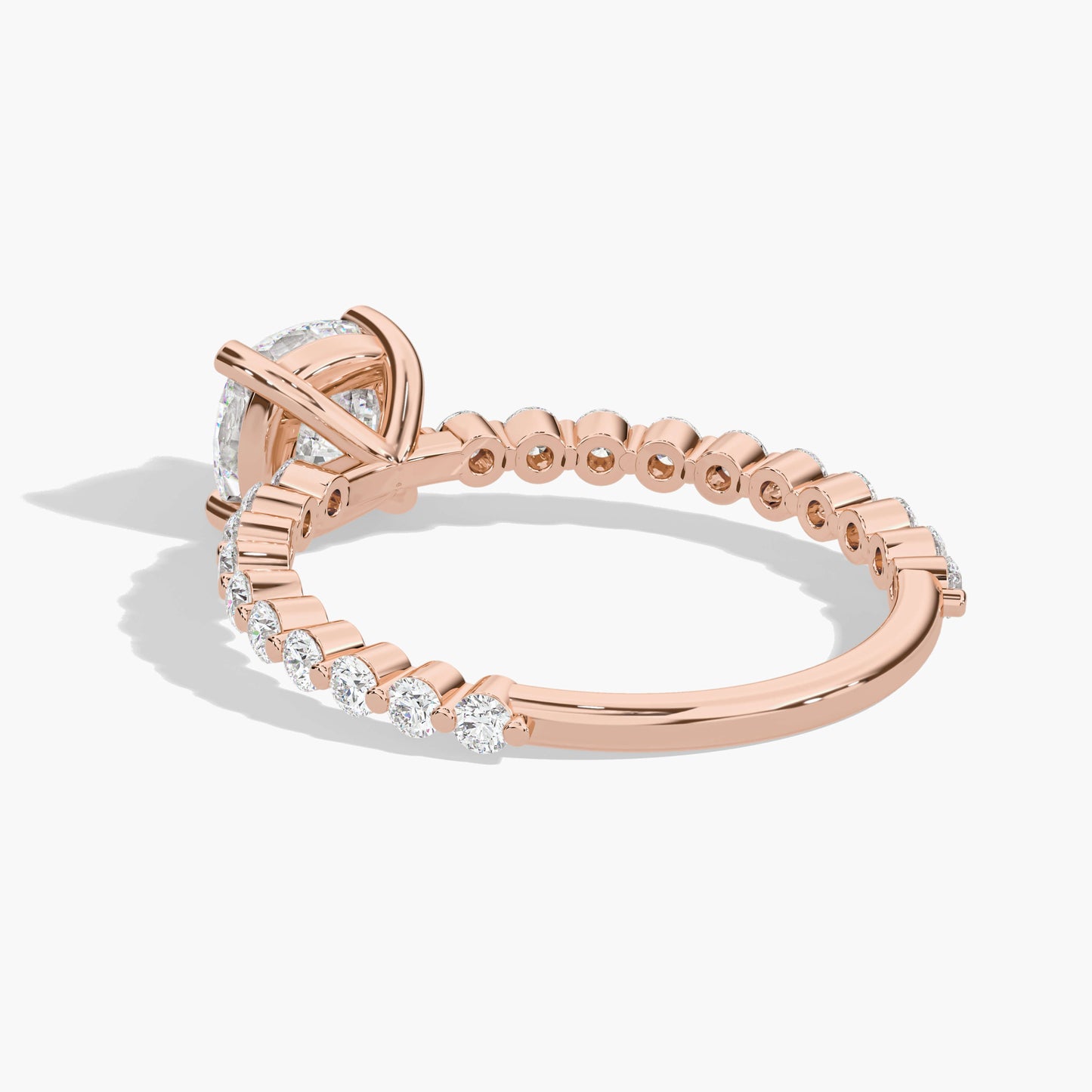 pink silver diamond ring