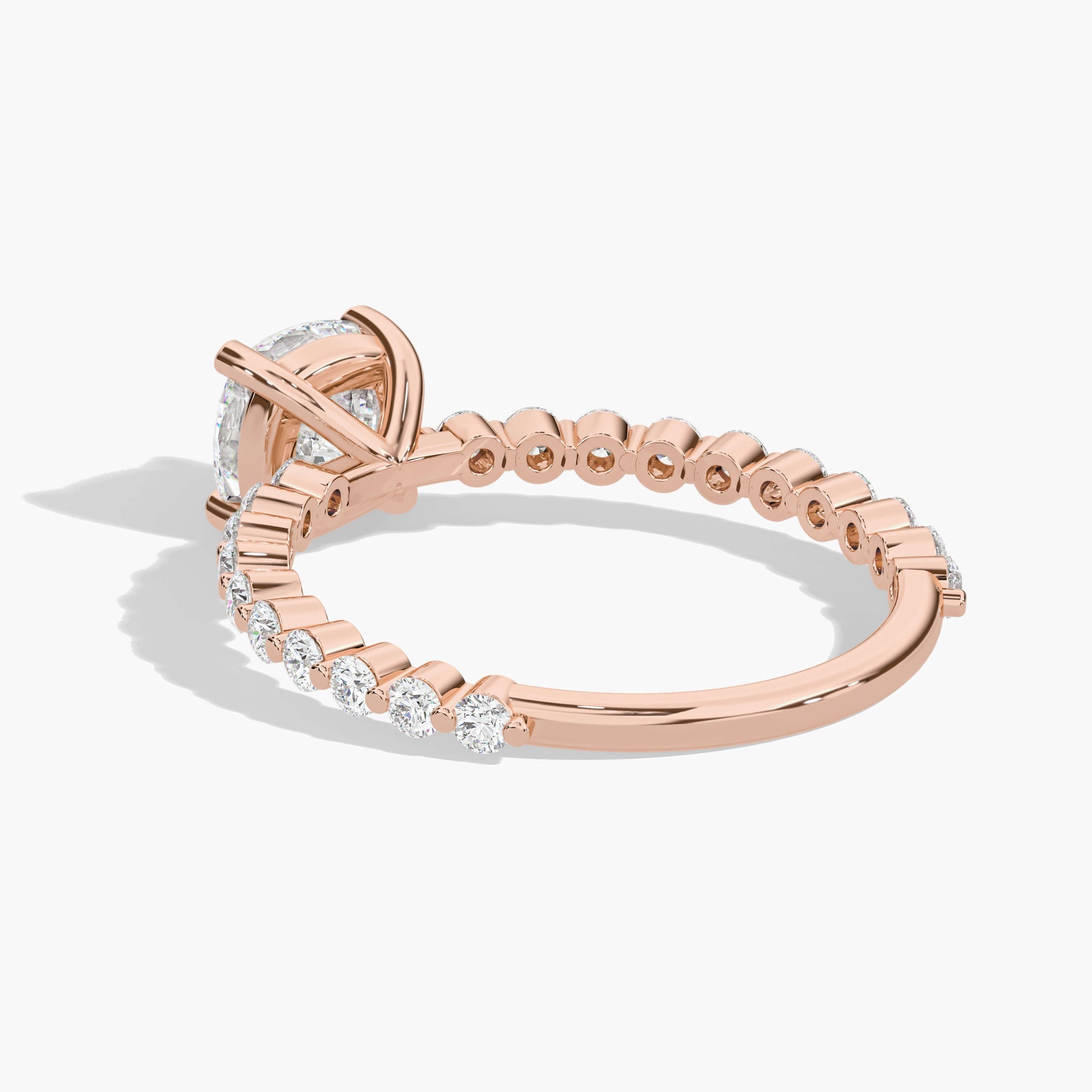 pink silver diamond ring