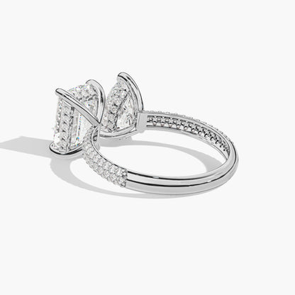 Toi et moi ring white gold plated
