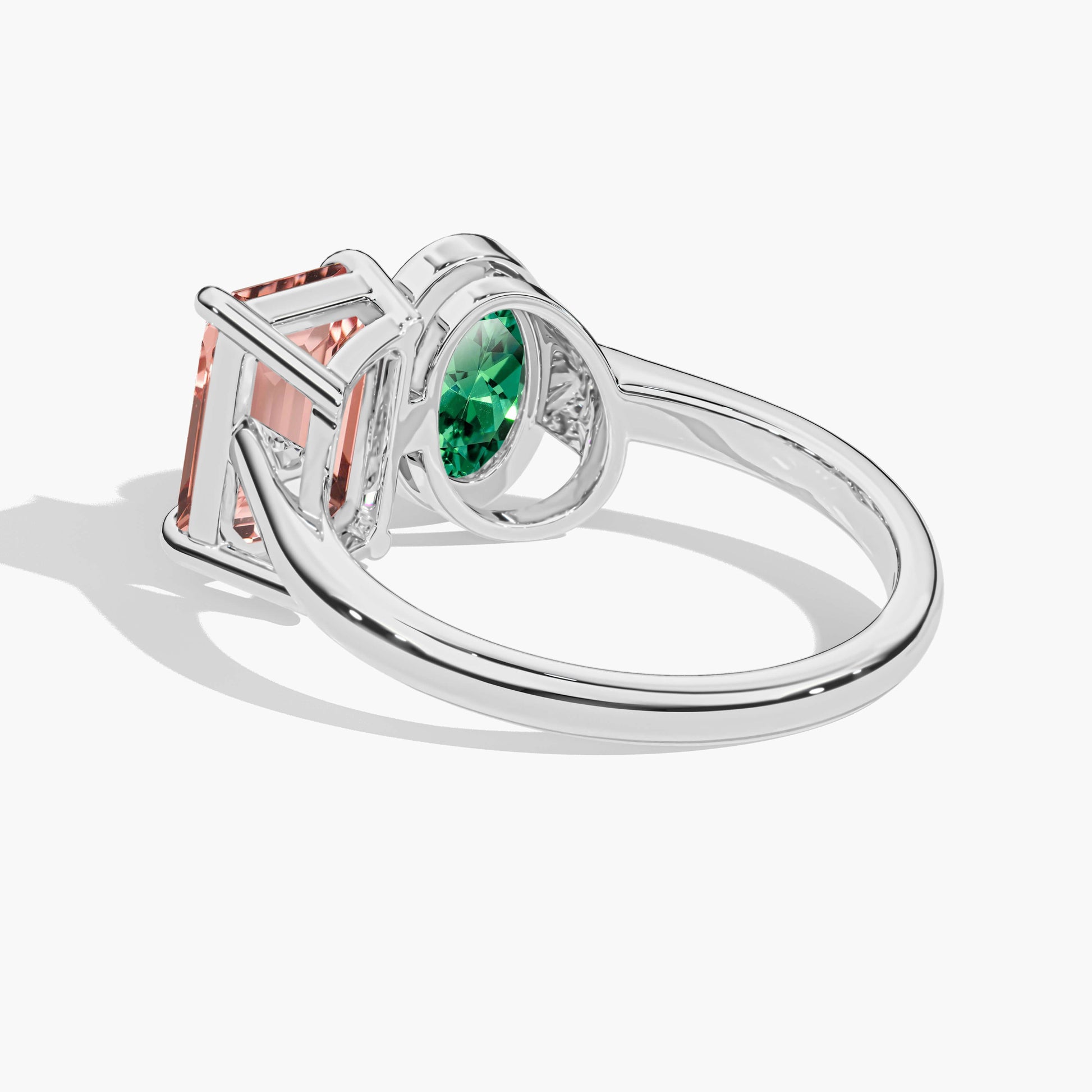 green stone diamond ring