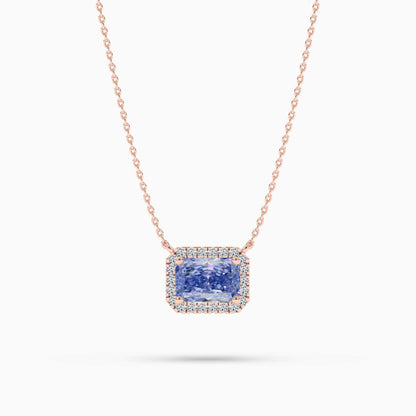 blue radiant diamond necklace