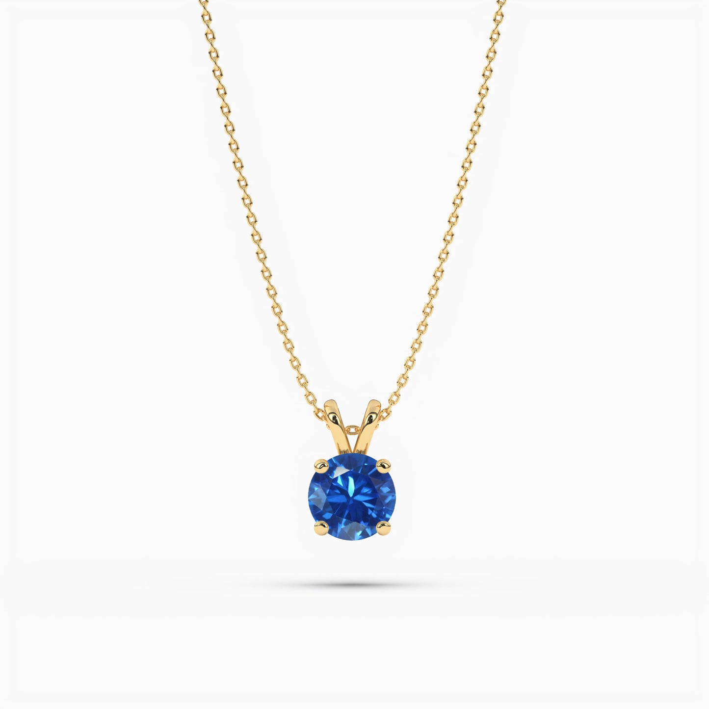 Blue Sapphire diamond necklace womens yellow gold plated