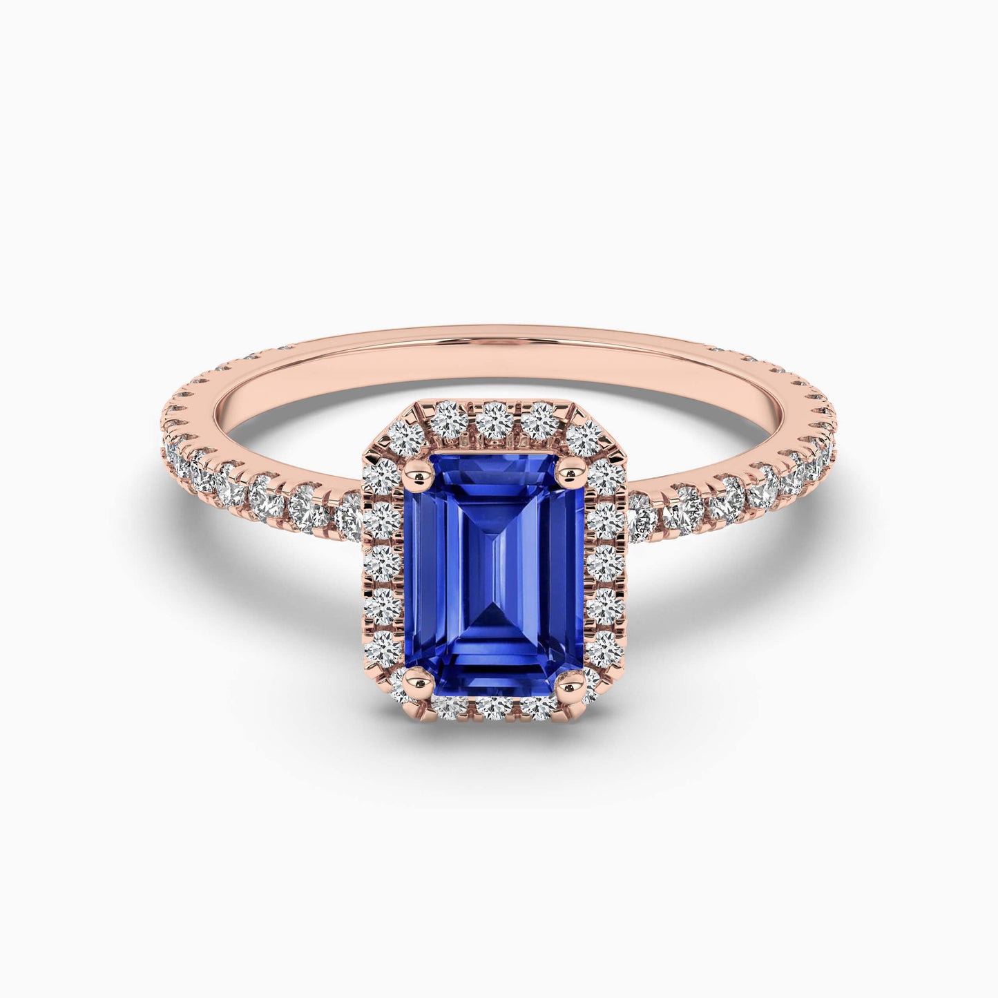 blue diamond Engagement ring rose gold