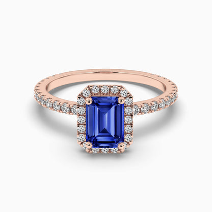 blue diamond Engagement ring rose gold