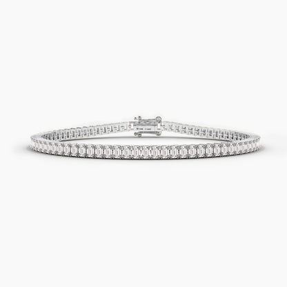 diamond emerald tennis bracelet white gold
