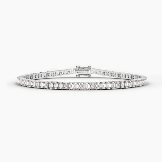 diamond emerald tennis bracelet white gold