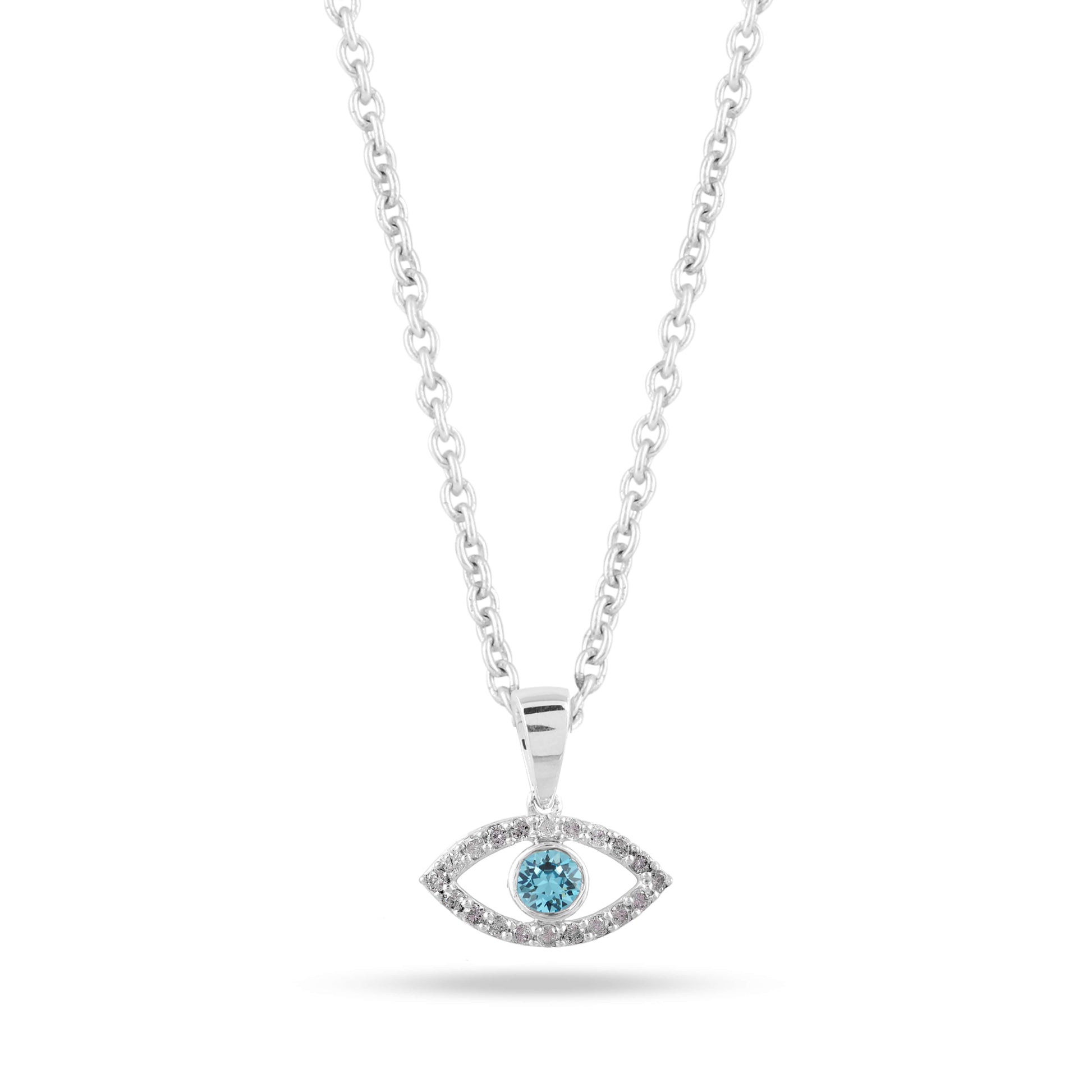 Silver Evil Eye Pendant Necklace