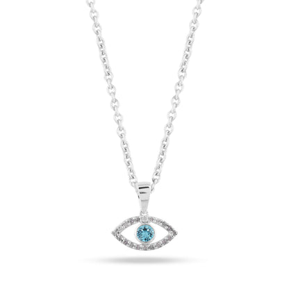 Silver Evil Eye Pendant Necklace