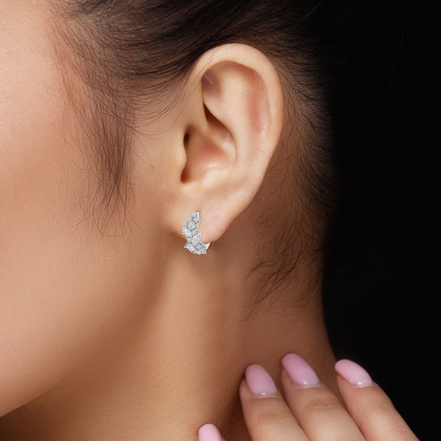 Small Diamond Hoop Earrings