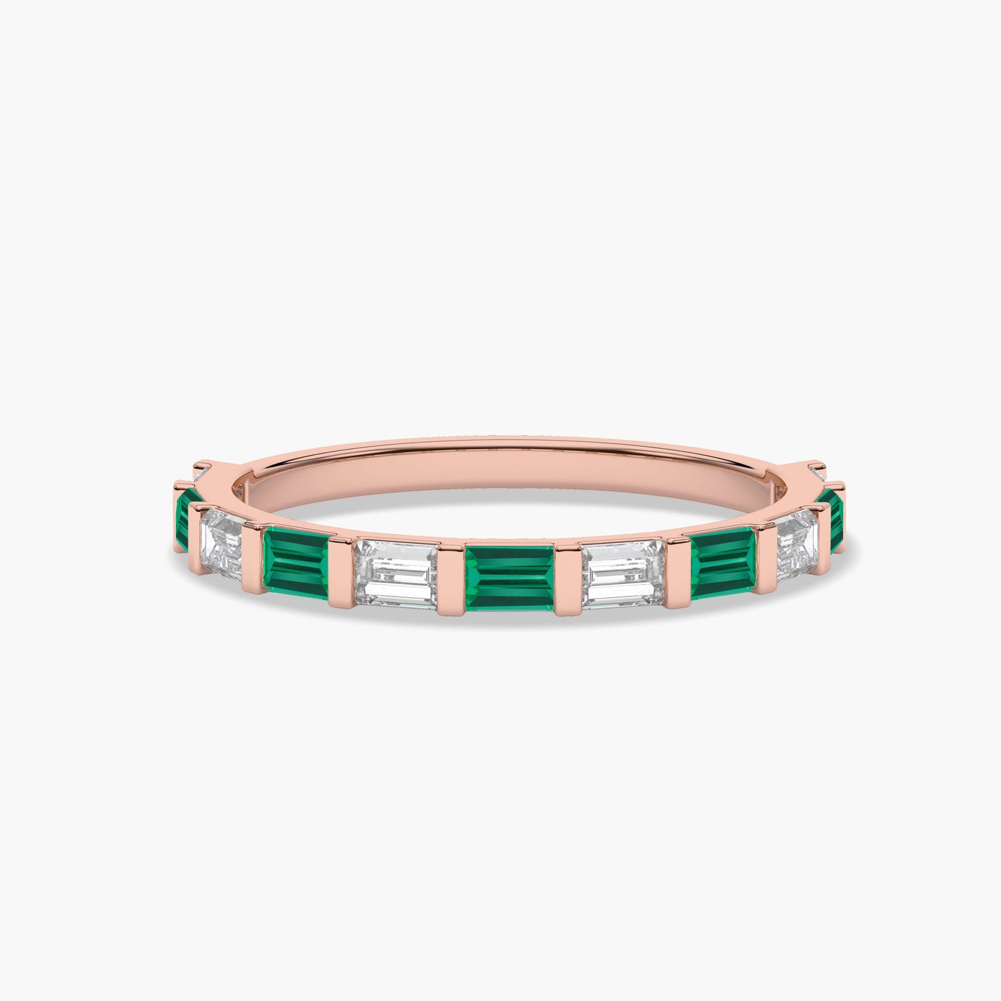 green and white diamond band