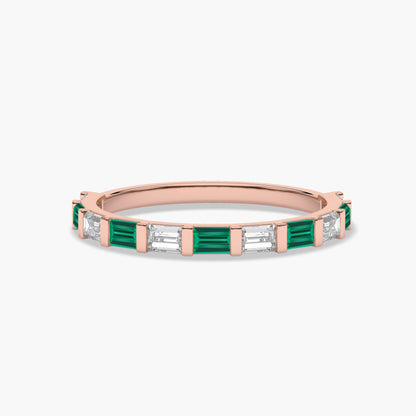 green and white diamond band