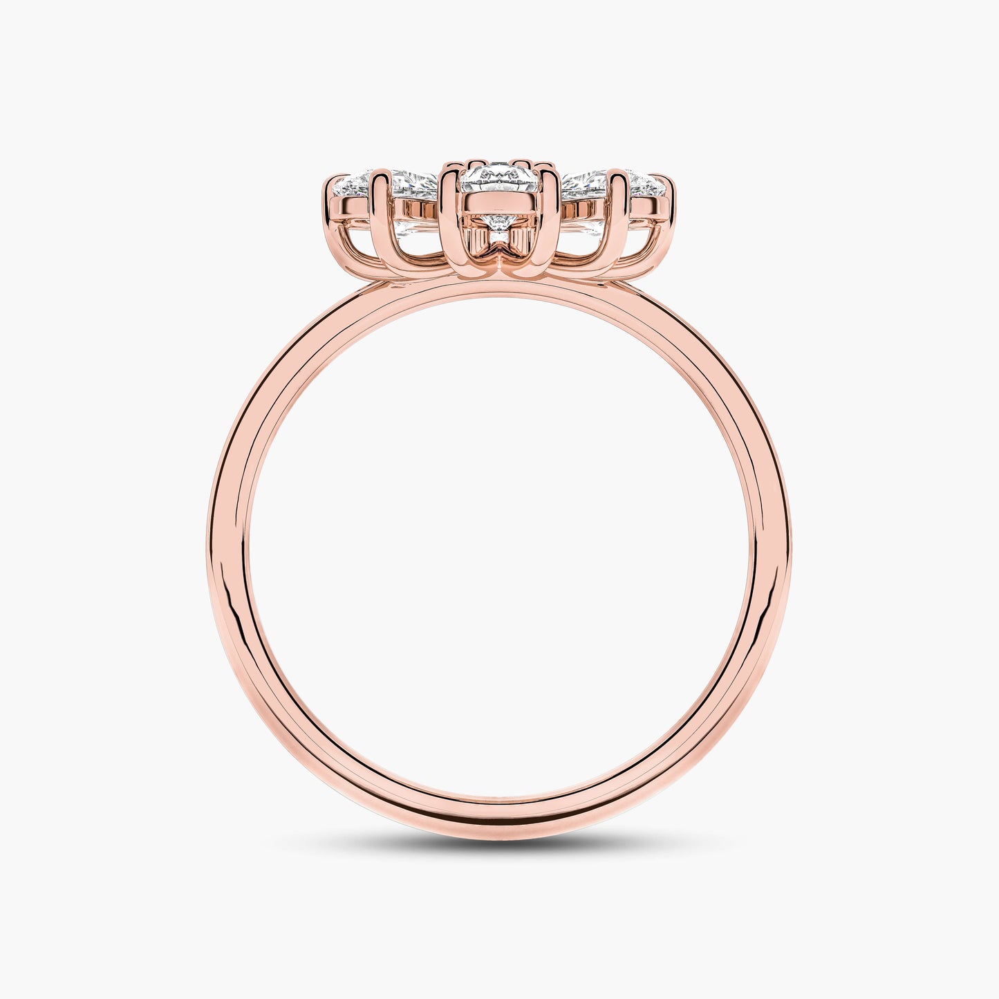 Rose gold ring with diamond accents 