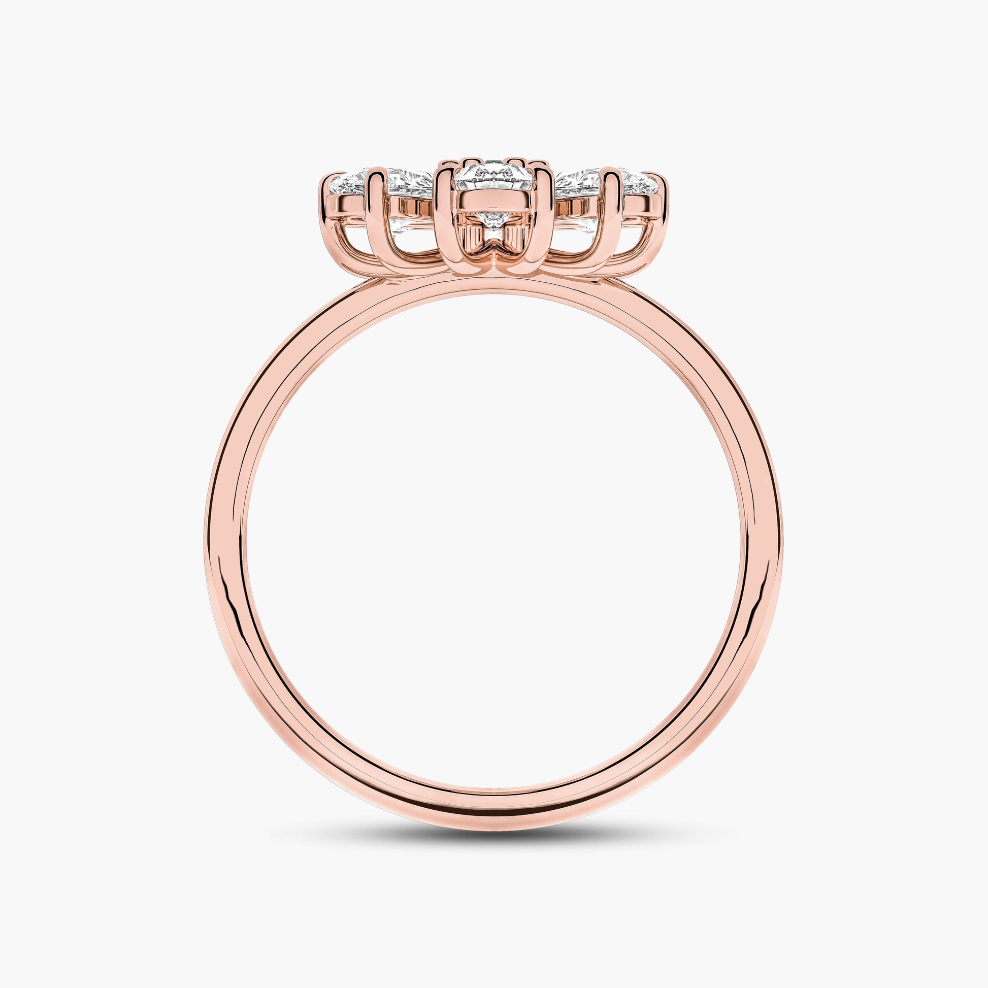 Rose gold ring with diamond accents 