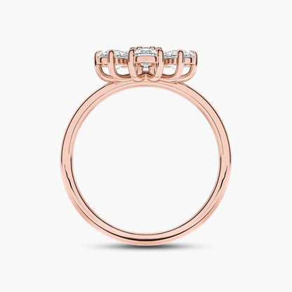 Rose gold ring with diamond accents 