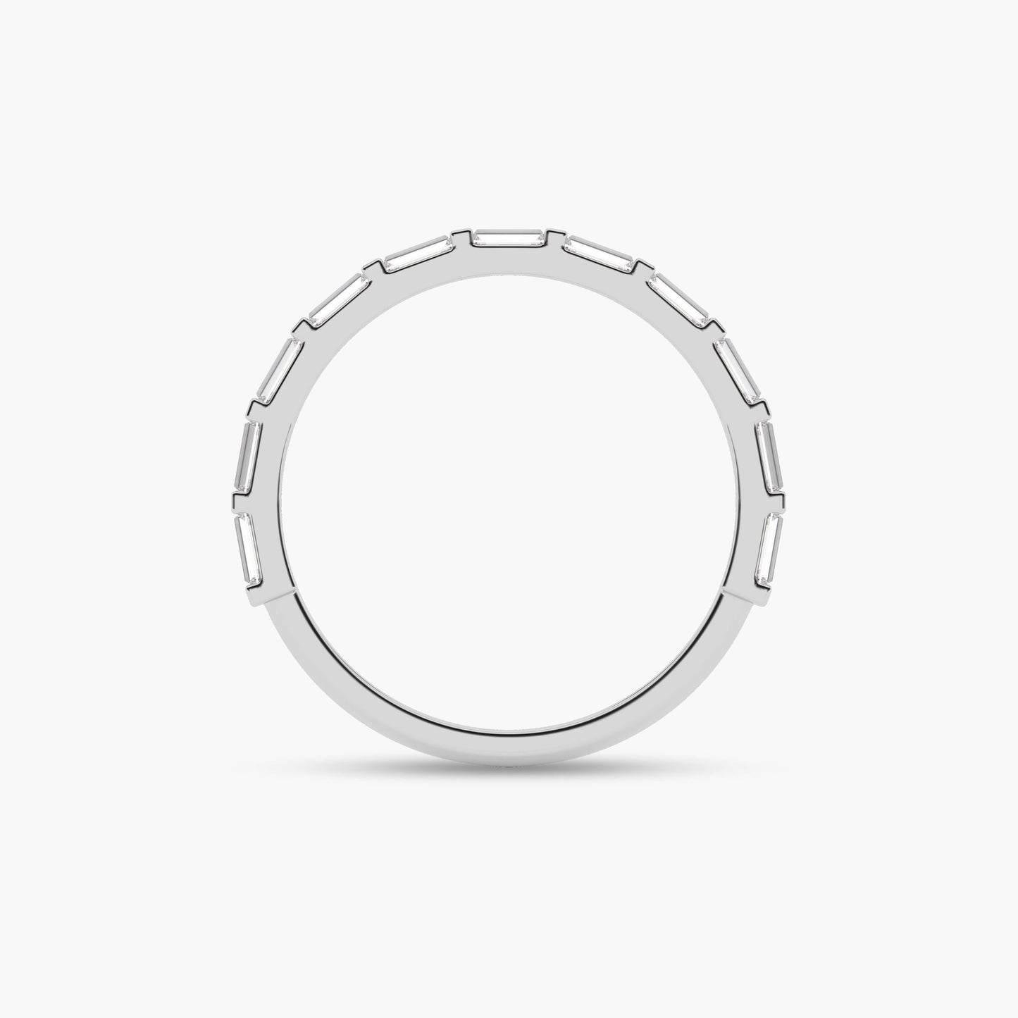 baguette diamond silver ring